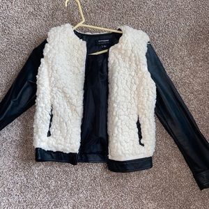 Leather teddy jacket